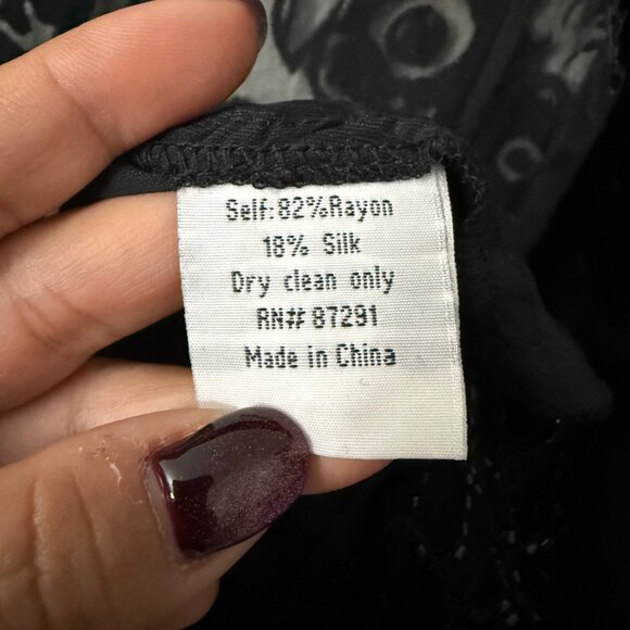 Johnny Was 4 Love & Liberty Black Whimsygoth Velvet Fringe Kimono Medium FLAW - Picture 8 of 8